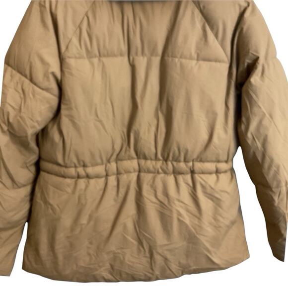 A New Day Tan Puffer Jacket Coat Women's SZ XS Mid Length Matte Warm Soft - Picture 7 of 10